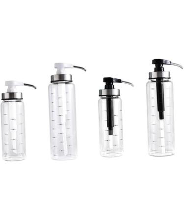 WOFASHPURET Glass Containers for Liquids Coffee Syrup Dispenser Pump Stainless Steel Press Mouth 22.5x6x6cm Black - Buy Online on SooperMarket.com