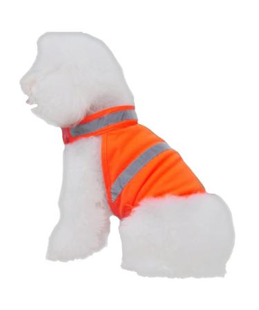 Villcase Reflecting safety vest for dogs high visibility breathable summer clothing for walks running hiking fluorescent orange size m orange