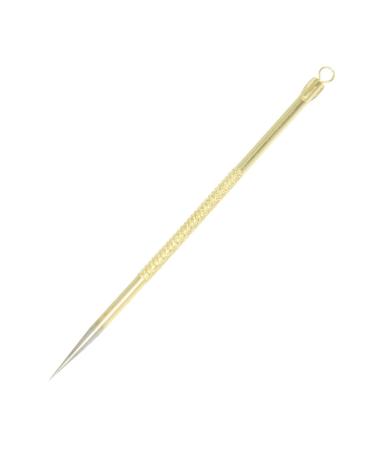 Ruilogod 3.5" Long Blackhead Extractor Acne pin Beauty Tool Gold Tone