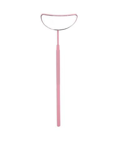 Eyelash Extension Mirror Lash Mirror Extra Large Makeup Mirror Detachable Handle Moon Shaped Stainless Steel Eyelash Makeup Mirror Lash Extension Accessories for Home Use (Pink)
