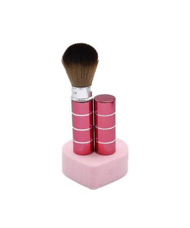 Retractable Powder Brush Travel Nail Dust Brush Portable Face Blush Brush with Cover Red Makeup Brush for Beauty