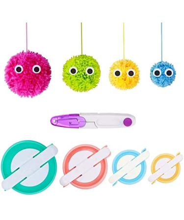 Pompom Maker,4 Sizes Pom pom Makers for Fluff Ball Weaver Needle Craft DIY Wool Knitting Craft Tool Set Decoration (5)