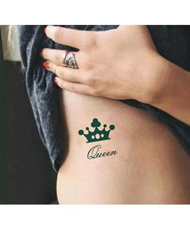 Set of 2 Waterproof Temporary King Queen Crown Fake Tattoo Stickers by SanerLian - Buy Online on SooperMarket.com