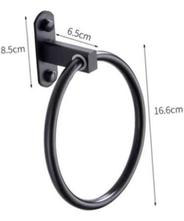 OSALADI 2pcs Ring Punch Hanging Holder Home Rack Aluminum Round Bathroom Space for Black Towel - Buy Online on SooperMarket.com