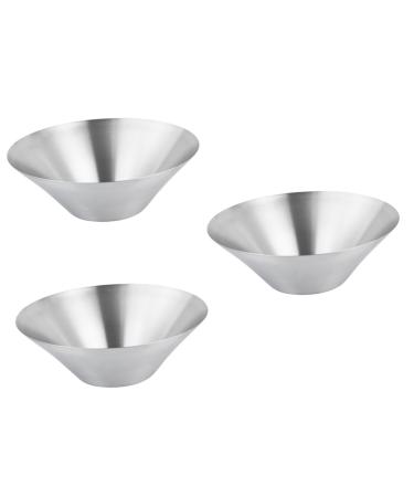 Zerodeko 3 Pcs Stainless Steel Hat Bowl Stainless Steel Ramen Bowl Large Metal Mixing Bowl Japanese Bowl Japanese Ramen Bowl Salad Mixing Bowl Party Bowl Food Single Layer Hat Bowl Silverx3pcs 22.5X8.3X7.5CMx3pcs