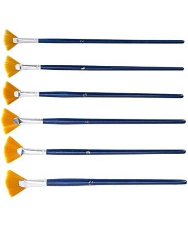 NGWALL Fan Nylon Acrylic Watercolor Paint Brush Set - Blue 6pcs - Buy Online on SooperMarket.com