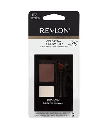 Revlon ColorStay Brow Kit - Dark Brown (102) - Longwearing Brow Powder, Pomade, Spoolie & Brush - Buy Online on SooperMarket.com