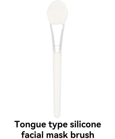 Dajidafu Brush Facial Mask Silicone White Professional Cutter-Type Tongue-Type Brushes Mud Cream Care Tool DIY Soft Beauty Tongue Shape - Buy Online on SooperMarket.com