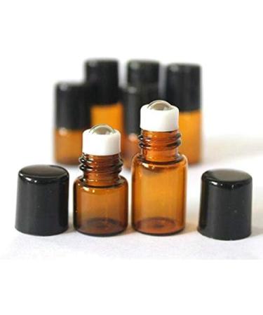 Mini Amber Glass Bottles - 12pcs 3ml Portable Containers for Cosmetics & Travel | Perfect for Samples & Roll-On Use - Buy Online on SooperMarket.com