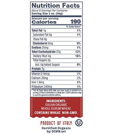 DeLallo Organic Whole Wheat Elbow Macaroni 1lb - 8-Pack | Healthy Pasta Choice - Buy Online on SooperMarket.com