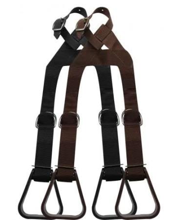 Showman Heavy Duty Nylon Adjustable Buddy Stirrups Black