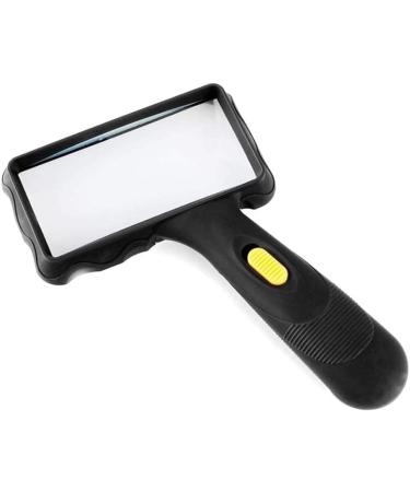 Hand-held Rectangular Magnifying Glass LED Light Magnifier 10X Reading Magnifying Glass for Seniors Low Vision Macular Degeneration (Square)