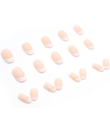 JUSTOTRY 24 Pcs Oval Short White French False Nails with Glue - Glossy Almond Stick on Nails for Women - Buy Online on SooperMarket.com