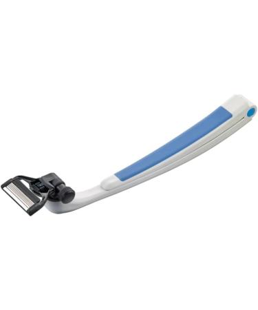 Sleec Razor Body Sport - High-Quality German Razor for Face Legs & Back | Fold-Out Grip | 4x5 Blades | White/Light Blue - Buy Online on SooperMarket.com