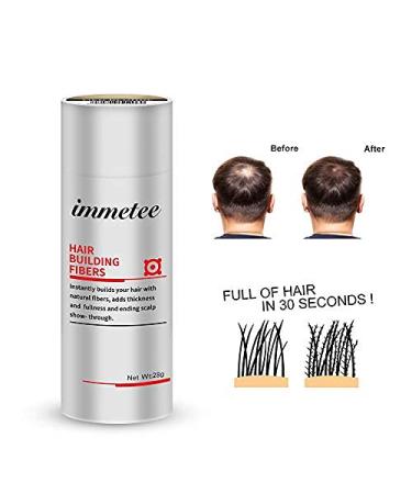 IMMETEE Hair Building Fibers - Instant Regrowth for Thinning Hair & Bald Spots - 28g Black - Conceals Hair Loss in 15 Seconds - For Men & Women - Buy Online on SooperMarket.com