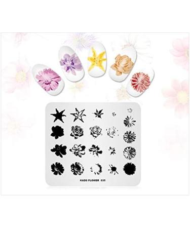 KADS Nail Stamping Plate FL035 - Flower Nature DIY Image Template for Manicure - Buy Online on SooperMarket.com