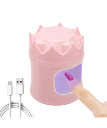 Mini High-Efficiency UV Nail Lamp - Quick Drying Dual Light Source Type-C Powered - Perfect for On-The-Go Nail Art(Pink)