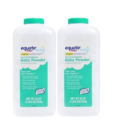 Pure Cornstarch Baby Powder Aloe and Vitamin E (22 oz - 2 Pack)