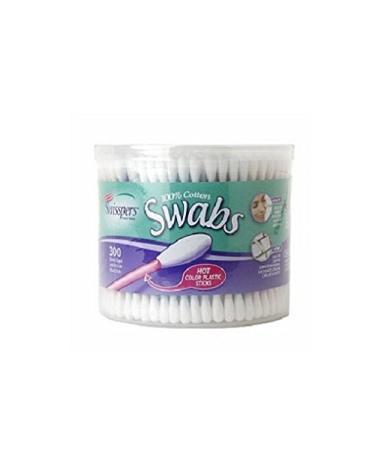 Swisspers Color Plastic Stock Swabs in Round 300 ea