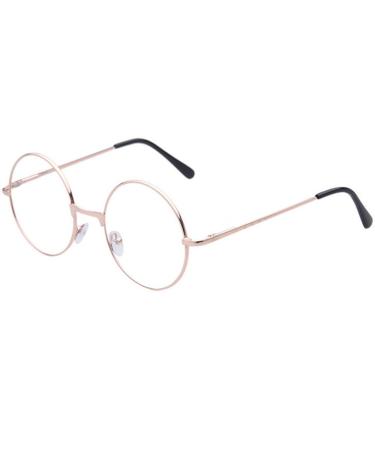 Trixes glasses with round glasses - Beatles retro sixties style clear glass glasses - round glasses as costum supplement cosplay retro parties geek glasses accessories to put on - classic vint rose gold
