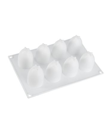 OUNONA 3pcs 8 Mold for Chocolate Molds for Chocolate Chiffon Cake Mold Non-Stick Cake Mold Silicone Molds Eggs Cake Stencil Silicone Gummy Molds Egg Shape Cake Mold Chocolate Molds Soap mediumx3pcs Whitex3pcs