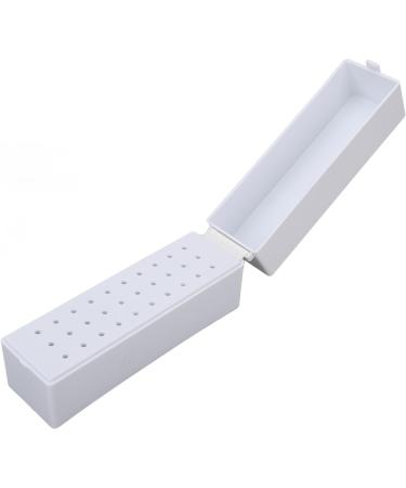 Nail Displayer Organizer Box for Nail Drill Bits Nail Drill Bits Holder Dustproof Professional 30 Holes Nail Drill Tools Container For Home Use Nail Salon White - Buy Online on SooperMarket.com
