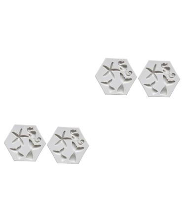 MAGICLULU DIY Baking Mold 4 Pcs Mold Cake Silica Gel Fudge Silicone Sweet Mould 9X7.5X0.8CMx2pcs Greyx2pcs