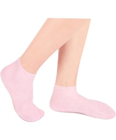 minkissy 2 Pairs Sock Tableware Sucker Moisturizing Heel Sleeves Spa Silicone Gel Skin Protect Soles Exfoliating Essential Oil Moisturizing Cotton Moisture Cream Women's Sebs Pink Vitality - Buy Online on SooperMarket.com