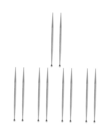 Healeved 10 Pcs Auricular Point Probe Pen Cleaning Tool Ear Cleaning Tool Body Point Probe Acupoint Search Massage Pen Trigger Point Massage Tools Ear Acupoint Detection Pen Silver Earpick Silverx5pcs 12.5x0.3x0.3cmx5pcs