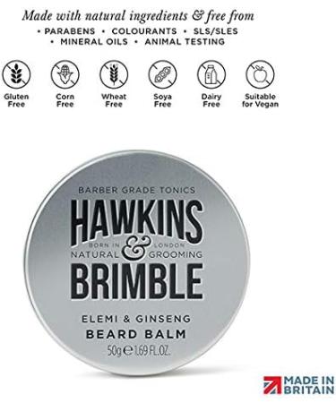 Hawkins & Brimble Beard Balm 50g - Soften, Smooth & Strengthen Beard | Signature Scent for Growth Support - Buy Online on SooperMarket.com