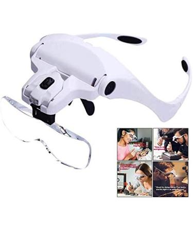 Itian Lightweight Head Magnifier Adjustable Magnifying Glass Loupe Visor Hands Free Eyeglasses Bracket/Headband Interchangeable Headset Magnifier with 2 LED & 5 Different Lenses(1.0X 1.5X 2.0X 2.5X 3.5X) - Buy Online on SooperMarket.com