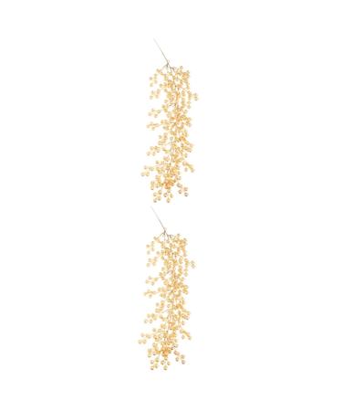 HOMSFOU 2pcs Christmas Decorations Red Berries Vine Christmas Holly Berry Vine Snowberry Garland Christmas Berry Garland Xmas Party Supplies Foam Wreath Wall Decoration Artificial Plastic Goldenx2pcs 62x10cmx2pcs
