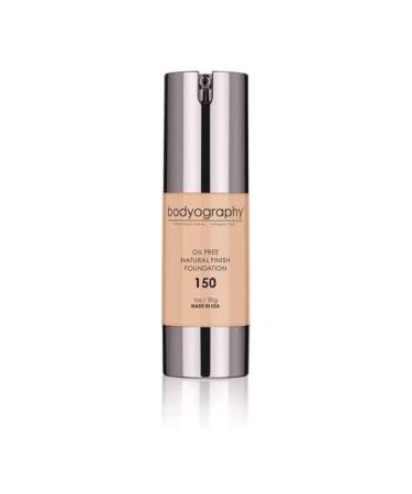 BODYOGRAPHY - NATURAL FINISH Foundation (Light Medium 150): Oil-Free Anti-Aging Salon Natural Finish w/ Vitamin E  C  Antioxidants | Vegan  Gluten-Free  Paraben-Free 150 Light Medium (Warm Undertone) 1 Ounce (Pack of 1)
