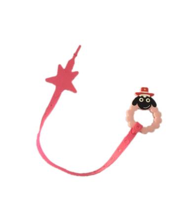 Eco-Friendly Baby Bite Ring Holder - Sore Gums Relief - BPA Free Pink Sheep Design - Buy Online on SooperMarket.com