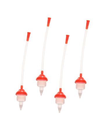 Healvian 4pcs Nasal Aspirator Automatic Nose Sucker for Baby Straw Cleaner Electric Nose Aspirator for Babies Nasal Aspirator for Baby Booger Sucker Bulb Toddlers Nose Cleaner Newborn Red