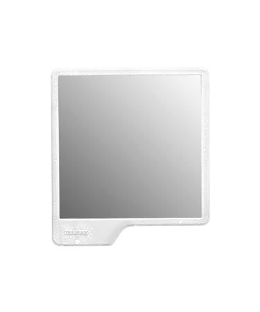 Tooletries   Oliver Shower Mirror - Premium Shower Mirror for Shaving  Grooming - 100% Silicone - SHATTERPROOF Mirror - Grips to Shiny Surfaces - No Suction Cups - No Adhesives - White