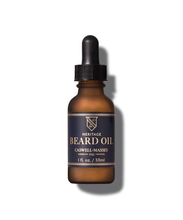 Caswell-Massey Heritage Face and Beard Oil for Men Relieves Skin Sensitivity and Restores Moisture Natural Beard Oil with Refreshing Scent 1 Fl Oz