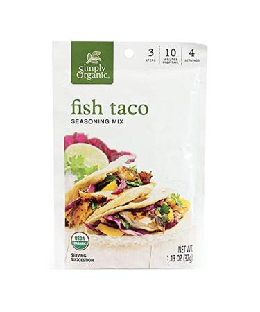 Simply Organic Fish Taco Seasoning, Certified Organic | 1.13 oz | Pack of 3