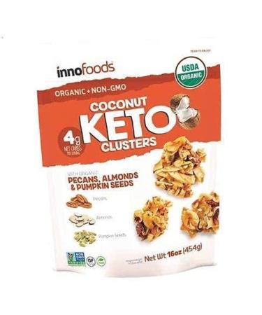Coconut Keto Clusters with Organic Pecans Almonds & Pumpkin Seeds Pack of Two