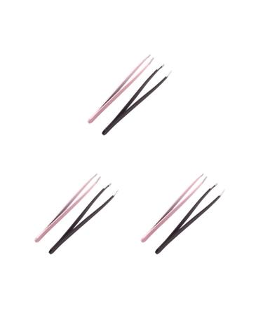 3 Set with 2 pieces professional eyebrow tweezers slanted stainless steel hair remover 3 set (as described)