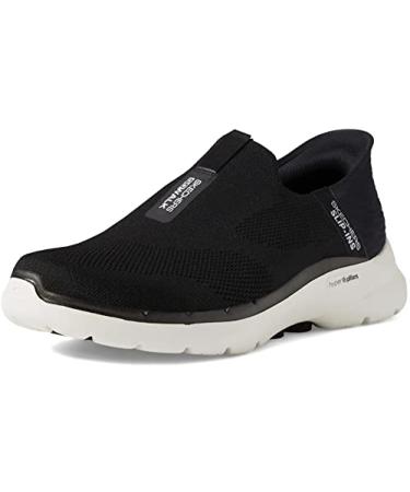 Skechers Men's Gowalk 6 Slip-ins-Athletic Slip-on Walking Shoes | Casual Sneakers with Memory Foam 10 Black/White