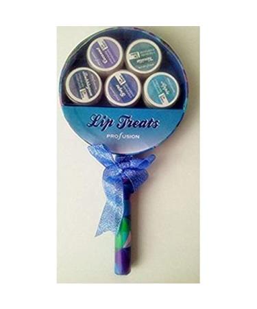 Profusion Lip Treats Set of 5 Lip Balms Blue Lolipop Shape