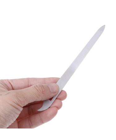 Yeshan Stainless Steel Triple-cut Long Nail File with Nail Cleaner Tip 5.5 Inch Pack of 2 - Professional Nail Care Tool - Buy Online on SooperMarket.com