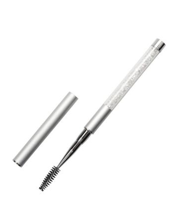 SKYPIA Eyelashes Comb Curlers Makeup Brush Mascara Brush Make Up Wands Eyebrow Brush with Cap Travel Accessories (WHITE)
