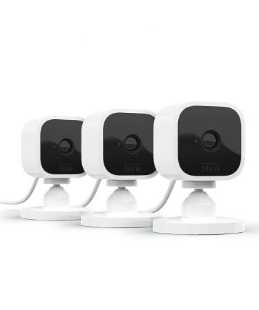 Blink Mini 1080p HD Indoor Security Camera System | Night Vision, Motion Detection, Two-Way Audio | Works with Alexa | Easy Setup | Pack of 3 (White) - Buy Online on SooperMarket.com