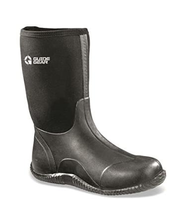 Guide Gear Men's Mid-High Bogger Waterproof Rubber Hunting Work Rain Boots 12, 5mm Neoprene Top 11 Black