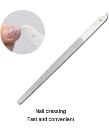 Dajidafu Nail Files Diamond Nails File Stainless Steel Fine Gravel for Surface Manicure Tools with Curved Tip Comfortable Hold Pedicure - Buy Online on SooperMarket.com
