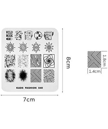 Alexnailart Nail Stamping Printing Plate Template Image Plate Stamper Scraper Sun Line Ink jet Pattern Nail Art Decoration DIY Print Manicure Design FA040 - Buy Online on SooperMarket.com