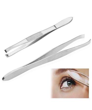 Accessotech Professional Hair Eyebrow Tweezers Removal Grooming Slanted Tip Remover Metal