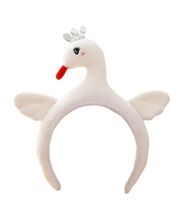 Beavorty 1pc Swan Headband yoga apparel Party Favor Hair hoops bird hair head band makeup hair wrap headband swan party hats animal themed party hats Swan headwear Plush pop
